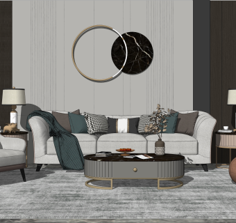现代家居客厅 沙发茶几组合