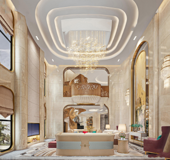 简欧复式别墅客厅