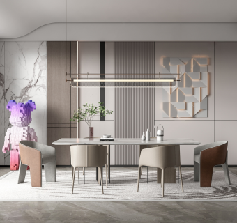 现代轻奢侘寂风客厅