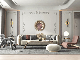 现代法式风格家居客厅