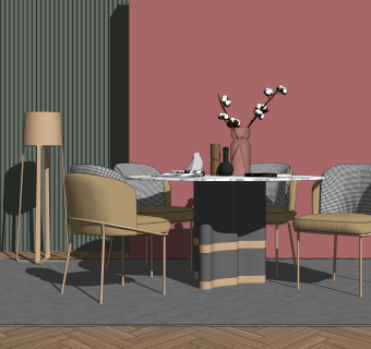 现代家居餐厅 餐桌椅组合