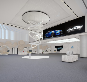 现代大型汽车专卖店SU模型下载