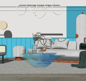 北欧家居客厅 沙发茶几组合