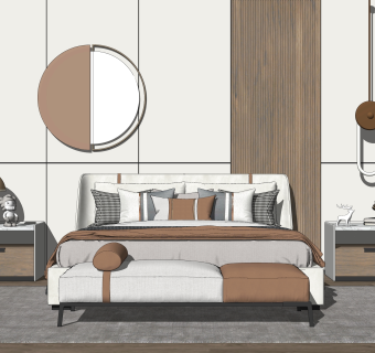 现代简约卧室 床具组合