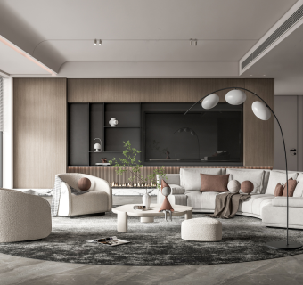 现代轻奢侘寂风客厅