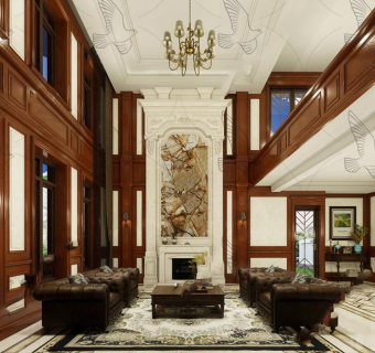 欧式美式别墅客厅