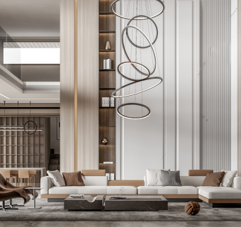 现代轻奢侘寂风客厅