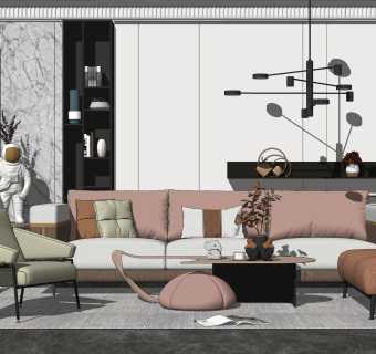 现代家居客厅 沙发茶几组合