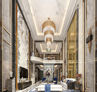 简欧复式别墅客厅