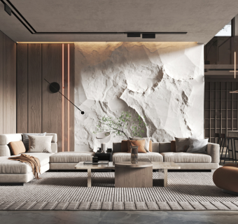 现代轻奢侘寂风客厅