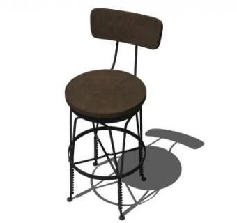 吧椅工业风SU模型下载_sketchup草图大师SKP模型