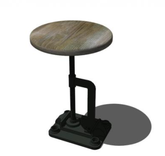 工业风圆边几SU模型下载_sketchup草图大师SKP模型