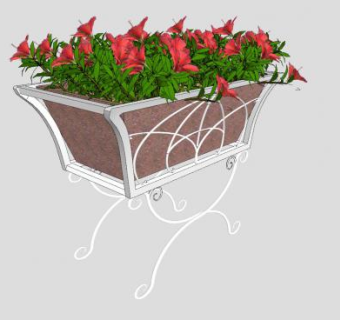 欧式摆件花架盆栽SU模型下载_sketchup草图大师SKP模型