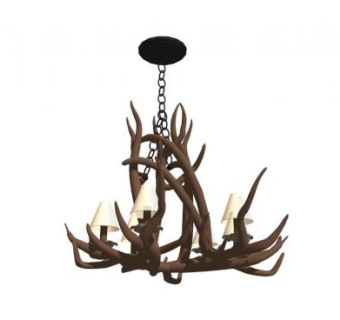 工业风鹿角吊灯SU模型下载_sketchup草图大师SKP模型