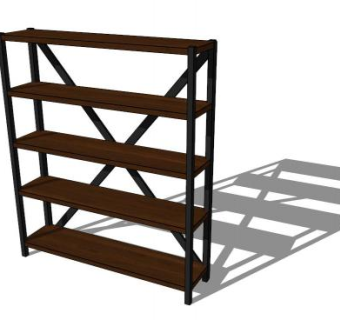 工业风钢木柜子SU模型下载_sketchup草图大师SKP模型