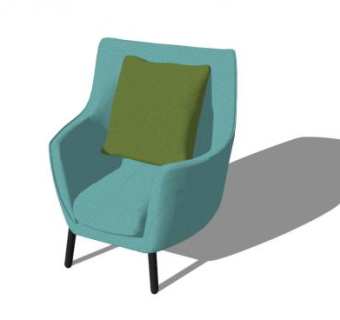 工业风复古沙发单椅SU模型下载_sketchup草图大师SKP模型