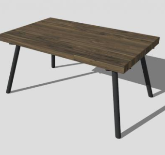 工业风桌子SU模型下载_sketchup草图大师SKP模型