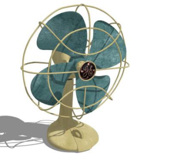 怀旧台扇SU模型下载_sketchup草图大师SKP模型