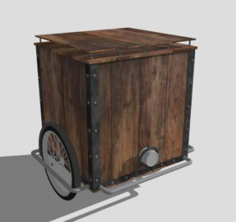 工业风小车装饰SU模型下载_sketchup草图大师SKP模型