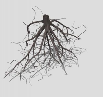 工业风根系装饰SU模型下载_sketchup草图大师SKP模型