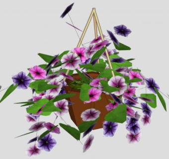 吊篮植物装饰挂件SU模型下载_sketchup草图大师SKP模型