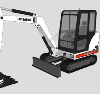 小型挖掘机SU模型_su模型下载 草图大师模型_SKP模型