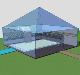 玻璃房蔬菜植物温室大棚SU模型下载_sketchup草图大师SKP模型