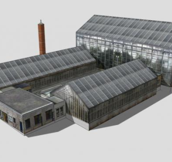 灰色蔬菜温室大棚SU模型下载_sketchup草图大师SKP模型