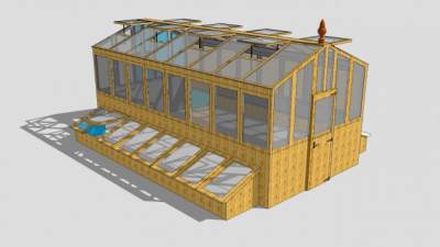 农场温室大棚SU模型下载_sketchup草图大师SKP模型