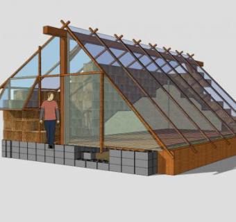 蔬菜玻璃房温室大棚SU模型下载_sketchup草图大师SKP模型