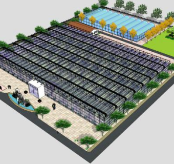 蔬菜温室大棚整体SU模型下载_sketchup草图大师SKP模型