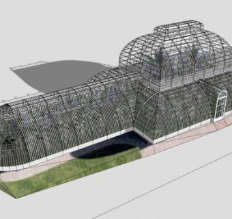 透明蔬菜植物温室大棚SU模型下载_sketchup草图大师SKP模型