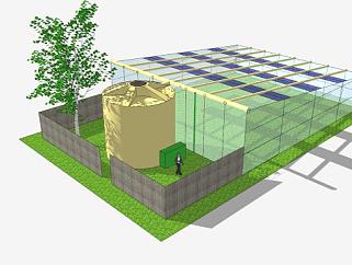 透明植物温室大棚SU模型下载_sketchup草图大师SKP模型