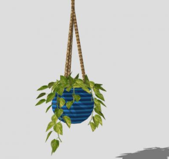 吊篮吊兰植物SU模型下载_sketchup草图大师SKP模型
