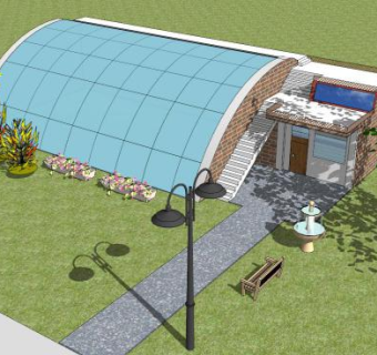 专业蔬菜温室大棚SU模型下载_sketchup草图大师SKP模型