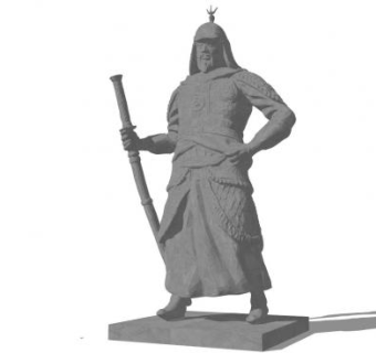 古人将领人物雕像SU模型下载_sketchup草图大师SKP模型