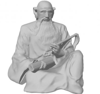 古代人物老人老者道家SU模型下载_sketchup草图大师SKP模型