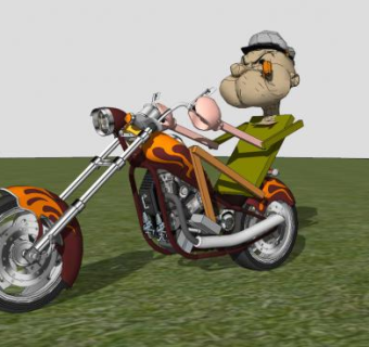 大力水手玩具人物SU模型下载_sketchup草图大师SKP模型