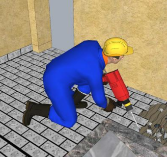 地板装修工人SU模型下载_sketchup草图大师SKP模型