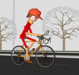 人偶单车SU模型下载_sketchup草图大师SKP模型