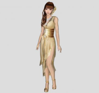 绫罗绸缎美女人物SU模型下载_sketchup草图大师SKP模型