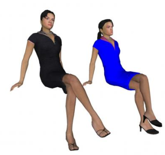 3D美女女人坐姿SU模型下载_sketchup草图大师SKP模型