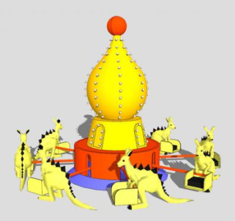 袋鼠跳儿童游乐设施SU模型下载_sketchup草图大师SKP模型