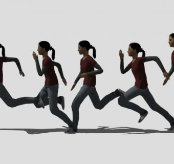 女人跑步运动动作分解SU模型下载_sketchup草图大师SKP模型