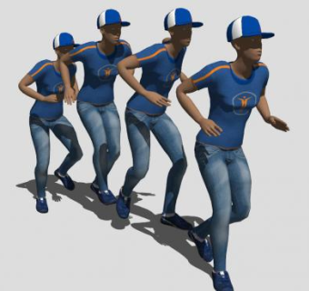 3D跑步分解动作人物SU模型下载_sketchup草图大师SKP模型