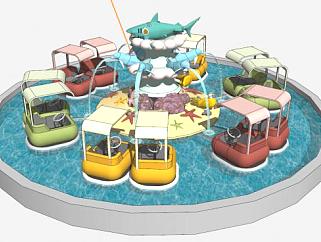 鲨鱼岛儿童游乐设施SU模型下载_sketchup草图大师SKP模型