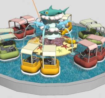 鲨鱼岛儿童游乐设施SU模型下载_sketchup草图大师SKP模型