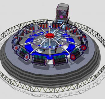 宇宙转转飞船儿童游乐设施SU模型下载_sketchup草图大师SKP模型