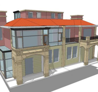 欧式别墅住宅建筑家园SU模型下载_sketchup草图大师SKP模型