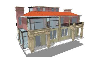 欧式别墅住宅建筑家园SU模型下载_sketchup草图大师SKP模型